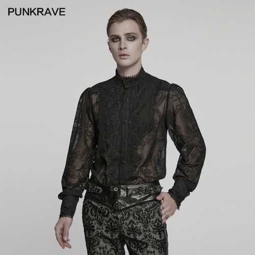 Punk Rave WY-1787CCM Romantic And Aesthetic Style Goth Romantic Chiffon Shirt