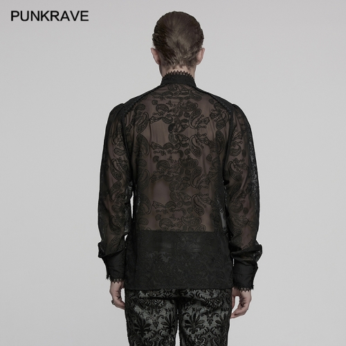 Punk Rave WY-1787CCM Romantic And Aesthetic Style Goth Romantic Chiffon Shirt