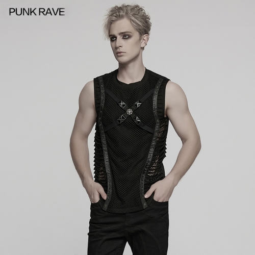 Punk Rave WT-1006BXM Cut Pieces Add Features And Full Of Personality Punk Cut Vest