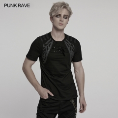 Punk Rave WT-996TDM Perfect Styling Shoulder Studded Straps Cyber Punk T-Shirt
