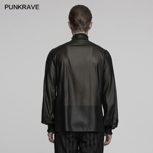 Punk Rave WY-1786CCM High-Quality Glossy Chiffon And The Luster Goth Shirt