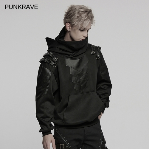 Punk Rave WT-1024WYM Ear Hanging Stand Collar Punk Hooded Armor Element Hoodie