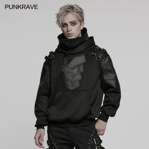 Punk Rave WT-1024WYM Ear Hanging Stand Collar Punk Hooded Armor Element Hoodie