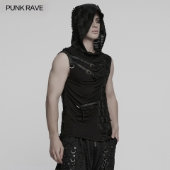 Punk Rave WT-1003BXM Asymmetric Splicing Design Punk Asymmetrical Splicing Hooded