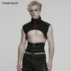 Punk Rave WS-782YDM Adjustable Back Strap Front Zipper Punk Corset