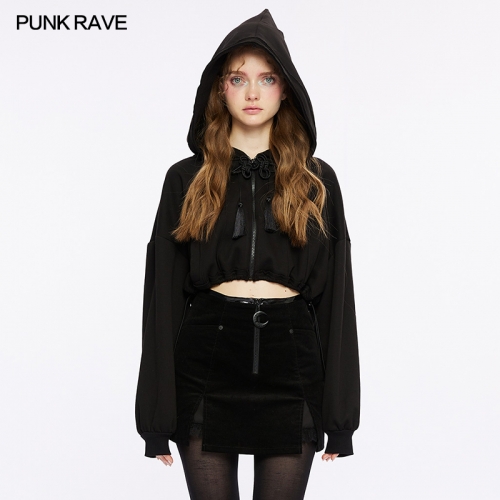 Punk Rave OPY-709XDF Cropped Loose Cardigan Fit Chinese Style Short Sweater Cardigan
