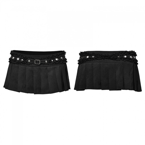 Punk Rave WQ-700DQF Sexy And Attitudinal Punk Personalized Pleated Short Skirt