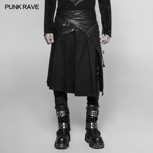 Punk Rave WQ-372BQM Eyelets And Pocket Design Punk Removable Half Skirt