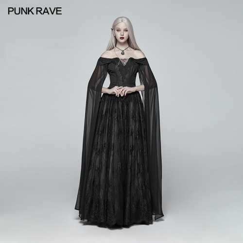 Punk Rave WQ-383LQF Retro And Elegant Goddess Boat Neck Design Victoria Long Dress