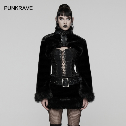 Punk Rave WY-1830XDF Thick And Warm Eco-Friendly Artificial Fur Punk Ultra-Soft Fur Coat