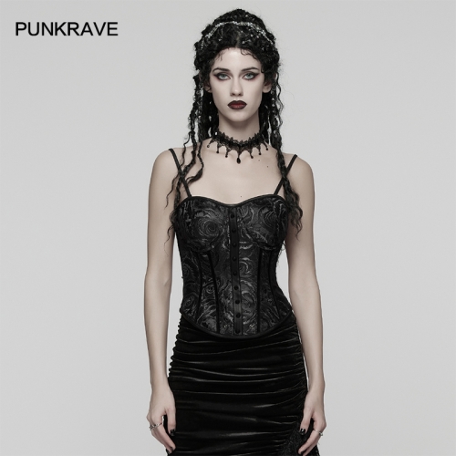Punk Rave WY-1908SYF Visually Slimming And Shaping Goth Rose Corset