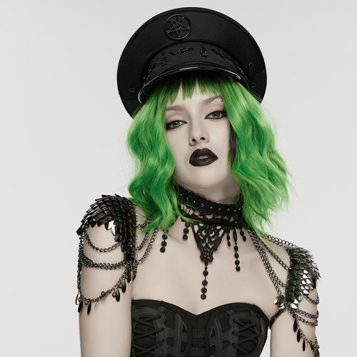 Punk Rave Adjustable Arm Blade Chains Punk Lace Leaf Necklace