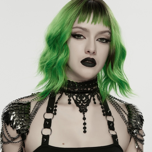 Punk Rave Adjustable Arm Blade Chains Punk Lace Leaf Necklace