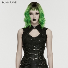 Punk Rave WS-880YDF Eye-Catching Metal Handcuffs And Thick Chains Punk Handcuffs Chain Corset