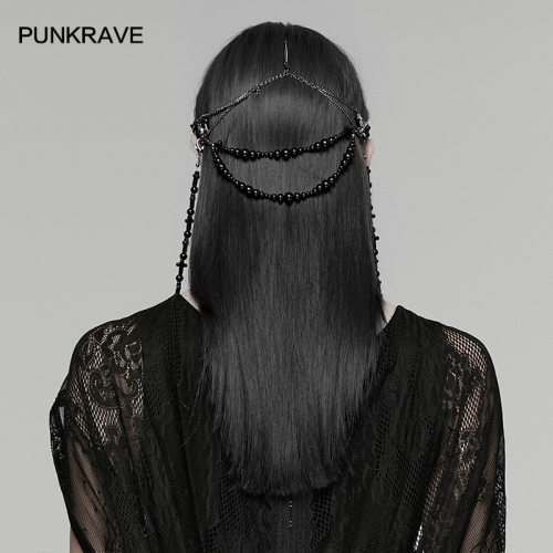 Punk Rave WS-890FSF Copper Chains Goth Cross Priest Tassel Headwear