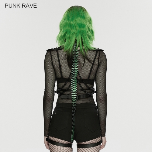 Punk Rave WS-885BDF Futuristic Feeling Functional Buckle Cyberpunk Skeleton Harness