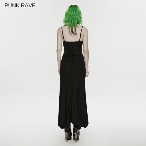 Punk Rave WQ-933LQF Irregular Hem Design Punk Fish Scale Mesh Dress