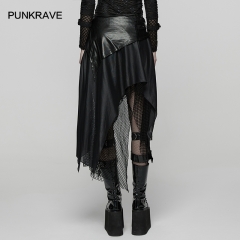 Punk Rave WQ-903BQF Classic Irregularly Tailored Wasteland Punk Skirt