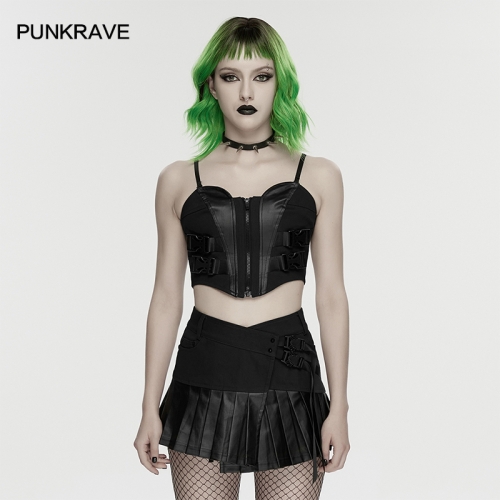 Punk Rave WT-1043DDF Elastic Denim And Rubberized Fabric Cyberpunk Corset
