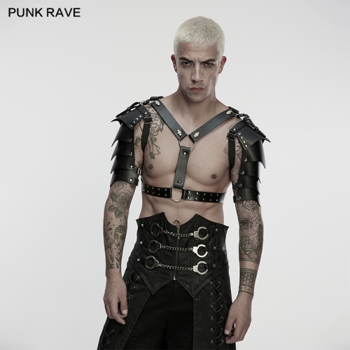 Punk Rave WS-853BDM Eco-Friendly Artificial Leather And Metal Warrior Punk Men's Armor