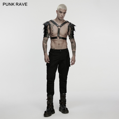 Punk Rave WS-853BDM Eco-Friendly Artificial Leather And Metal Warrior Punk Men's Armor