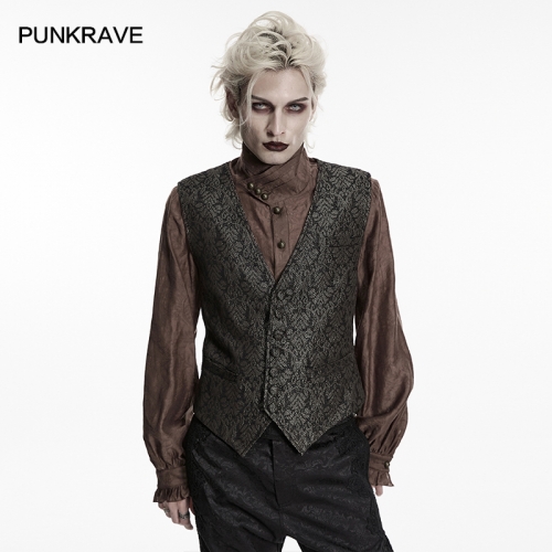 Punk Rave WY-2014MJM Jacquard Fabric Goth Retro Jacquard Waistcoat