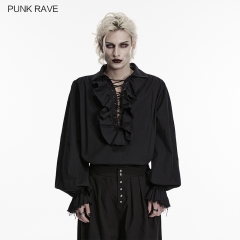 Punk Rave Bubble Sleeves High-Quality Cotton Fabric Gothic Retro Shirt