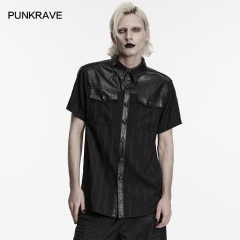 Punk Rave WY-1957CDM Symmetrical Patch Pockets Punk Plaid Shirt