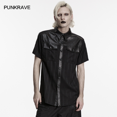 Punk Rave WY-1957CDM Symmetrical Patch Pockets Punk Plaid Shirt
