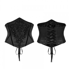 Punk Rave WS-879YDF Exquisite And Unique Flocking Webbing Goth Bead Embroidered Corset Punk Rave WS-879YDF Exquisite And Unique Flocking Webbing Goth Bead Embroidered Corset