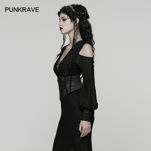 Punk Rave WS-776YDF High-Quality Eco-Friendly Artificial Leather Goth Gorgeous Cummerbund