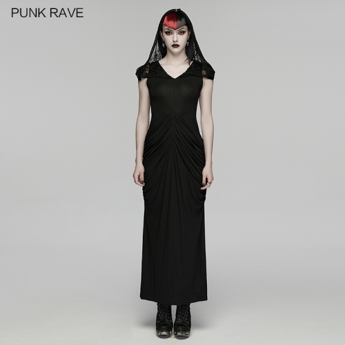 Punk Rave WQ-940LQF Unique Hooded Design Elegant Gothic Nun Dress