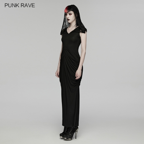 Punk Rave WQ-940LQF Unique Hooded Design Elegant Gothic Nun Dress
