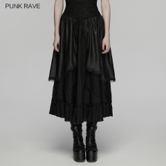 Punk Rave WQ-939BQF Graceful Lace And Ruffles Forest Gothic Multi Layered Skirt