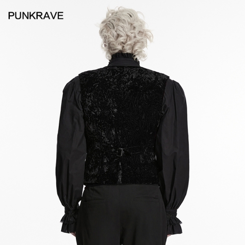 Punk Rave WY-1958MJM V-Shaped Deep Neckline Design High-Quality Goth Retro Velvet Waistcoat