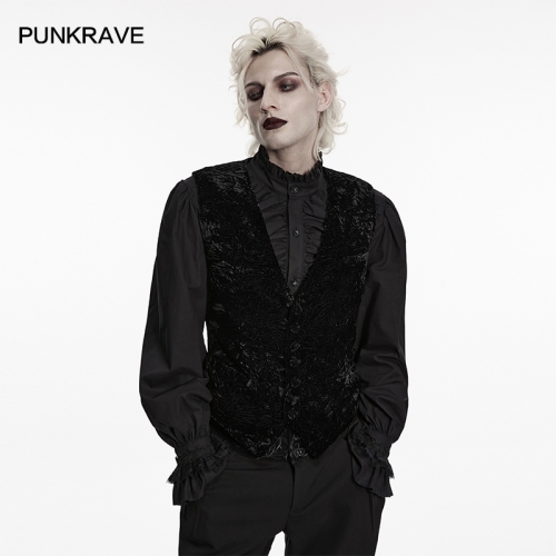 Punk Rave WY-1958MJM V-Shaped Deep Neckline Design High-Quality Goth Retro Velvet Waistcoat
