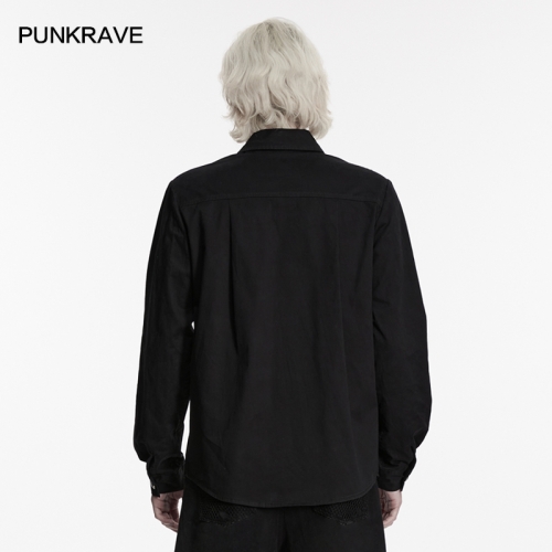 Punk Rave WY-1945CCM Symmetrical Patch Pockets Handsome Punk Shirt