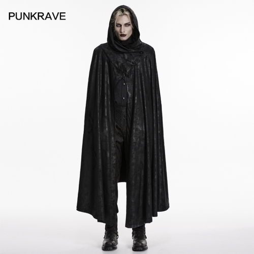 Punk Rave WY-1959DPM Hooded Style Unique Bat Element Placket Goth Night Bat Wing Cloak