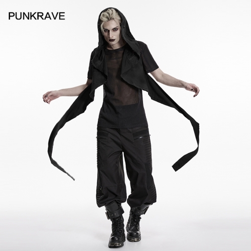 Punk Rave WY-1991MJ Hood And Sleeveless Cape One-Piece Design Wasteland Hooded Vest