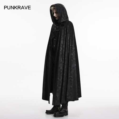 Punk Rave WY-1959DPM Hooded Style Unique Bat Element Placket Goth Night Bat Wing Cloak