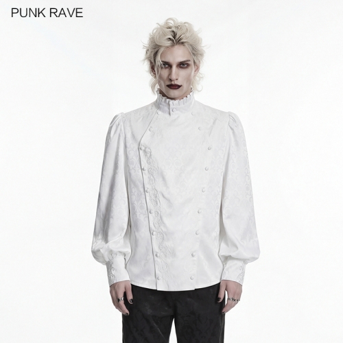 Punk Rave WY-1937CCM Luxurious Tone Of Gothic Style Gorgeous Gothic Embroidered Shirt