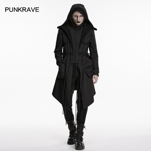 Punk Rave WY-1956XCM Hooded Style High-Neck Design Punk Warrior Jacket
