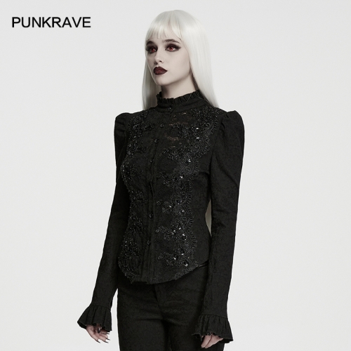 Punk Rave WY-1990CCF Symmetrical Heavy-Duty Goth Gorgeous Velvet Shirt