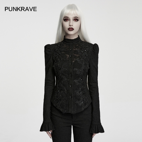 Punk Rave WY-1990CCF Symmetrical Heavy-Duty Goth Gorgeous Velvet Shirt