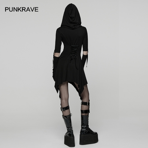 Punk Rave WQ-902LQF Soft Stretch-Knit Fabric And Mesh Wasteland Dress