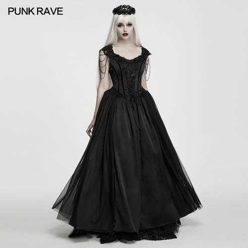Punk Rave WQ-990LQF Velvet Fabric Double-Layer Structure Victorian Gothic Dress
