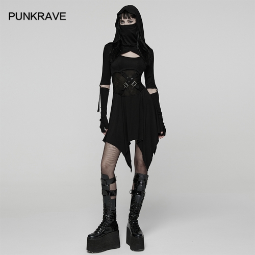 Punk Rave WQ-902LQF Soft Stretch-Knit Fabric And Mesh Wasteland Dress